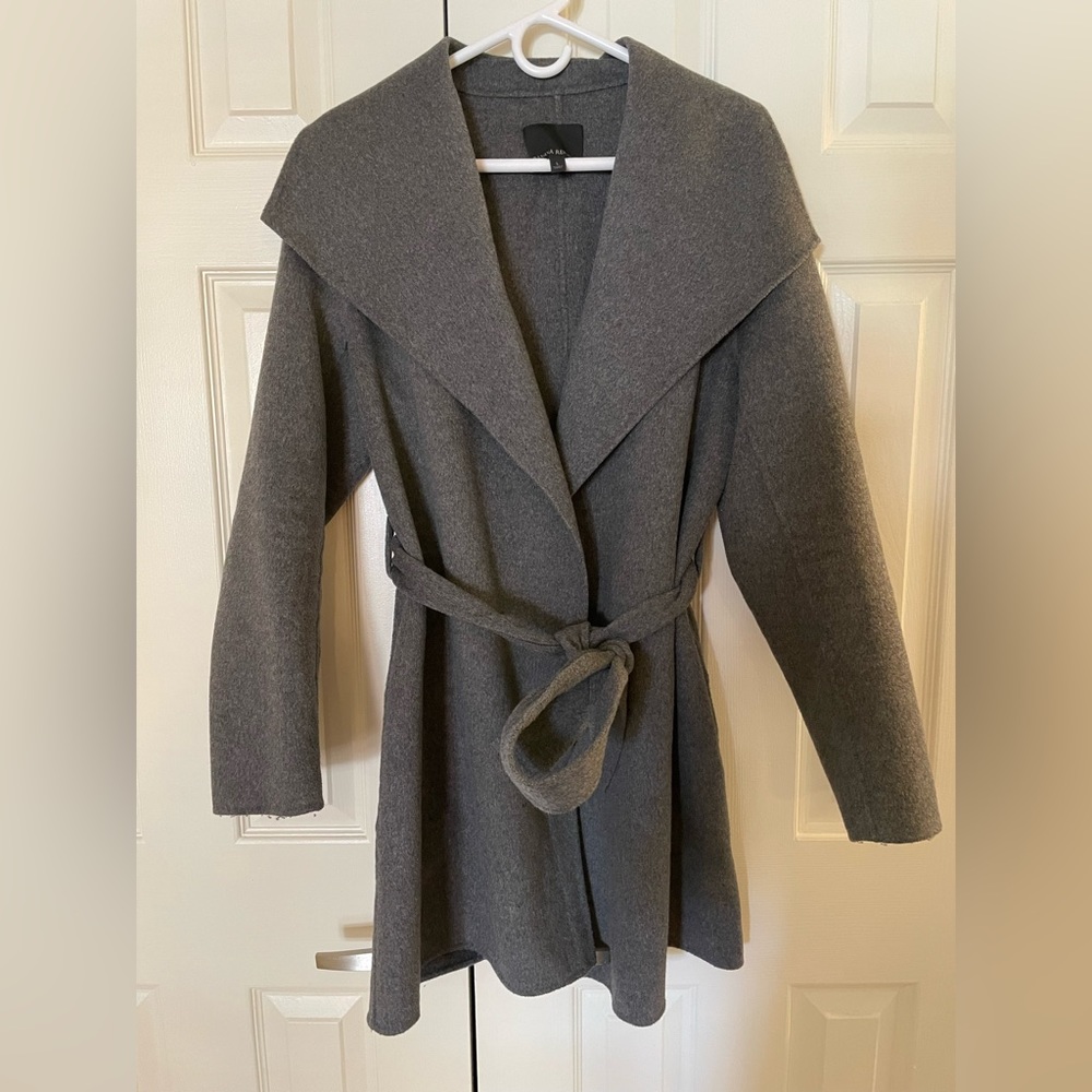 Banana Republic Wrap Coat - Size Large, Dark Charcoal